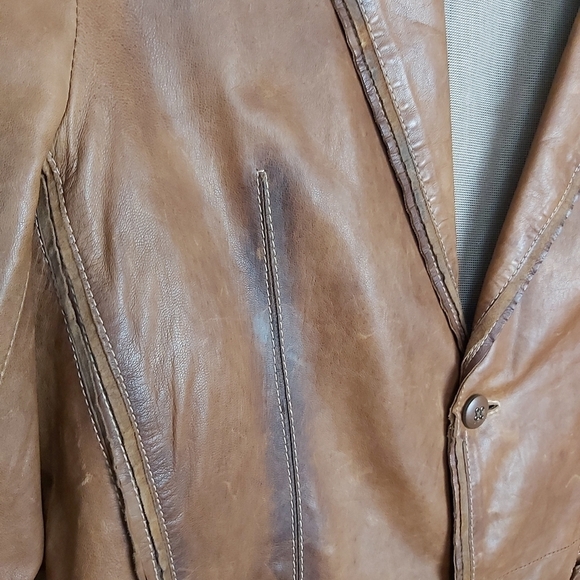 D.Fine Las Vegas destress look leather coat jacket super smooth soft lea… - Picture 3 of 11